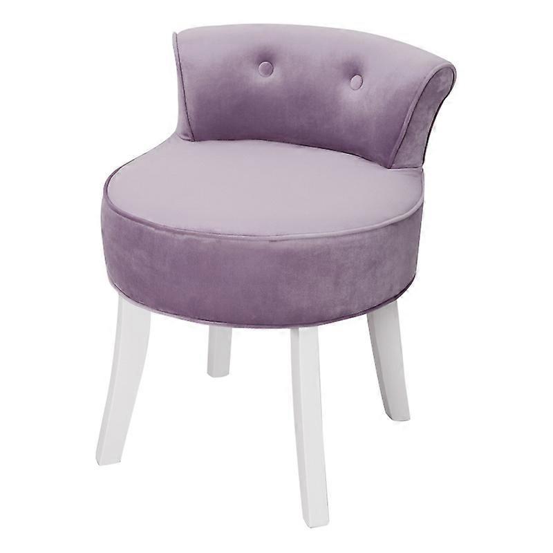 Living And Home Dressing Table Stool Velvet Padded Dressing Vanity Makeup Chair Purple