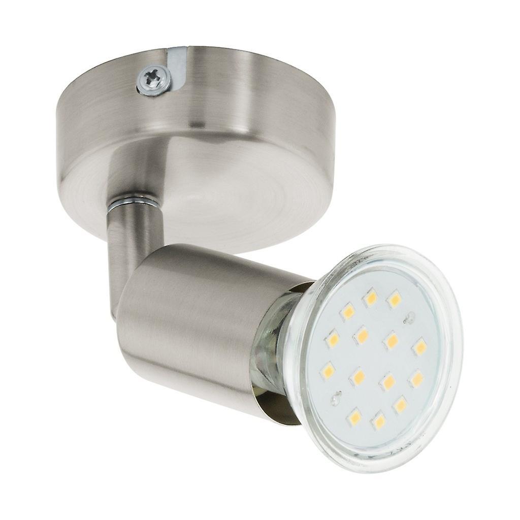 Eglo Lighting Buzz 1 Light Wall / Ceiling Spotlight with Satin Nickel Finish, GU10