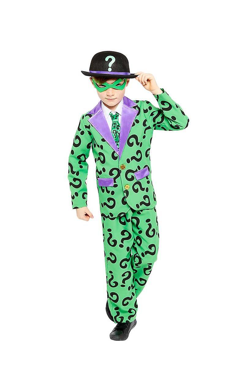 Amscan Childs' Official Warner Bros The Riddler Superhero DC Fancy Dress Costume Green 8-10 Years