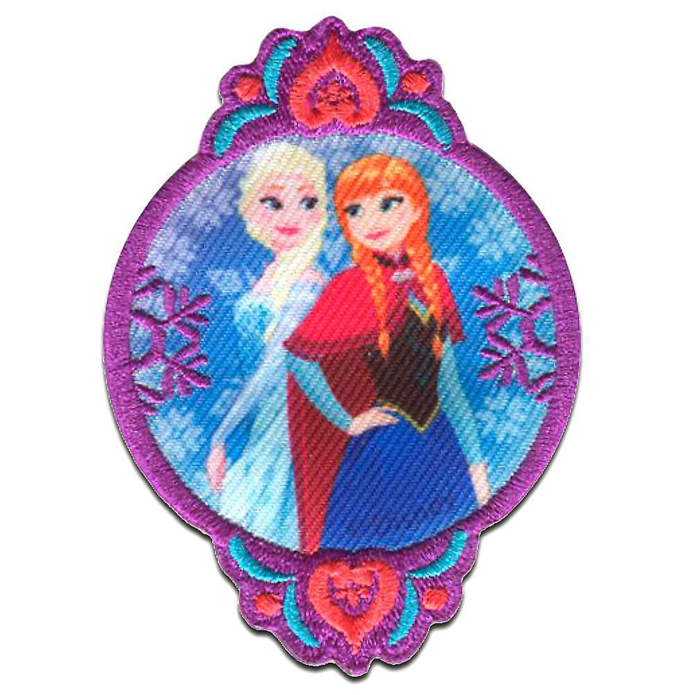 Patch / Iron-on patch - Disney Frozen FROZEN "ELSA & ANNA 1" - blue - 7x6cm - Iron on patches