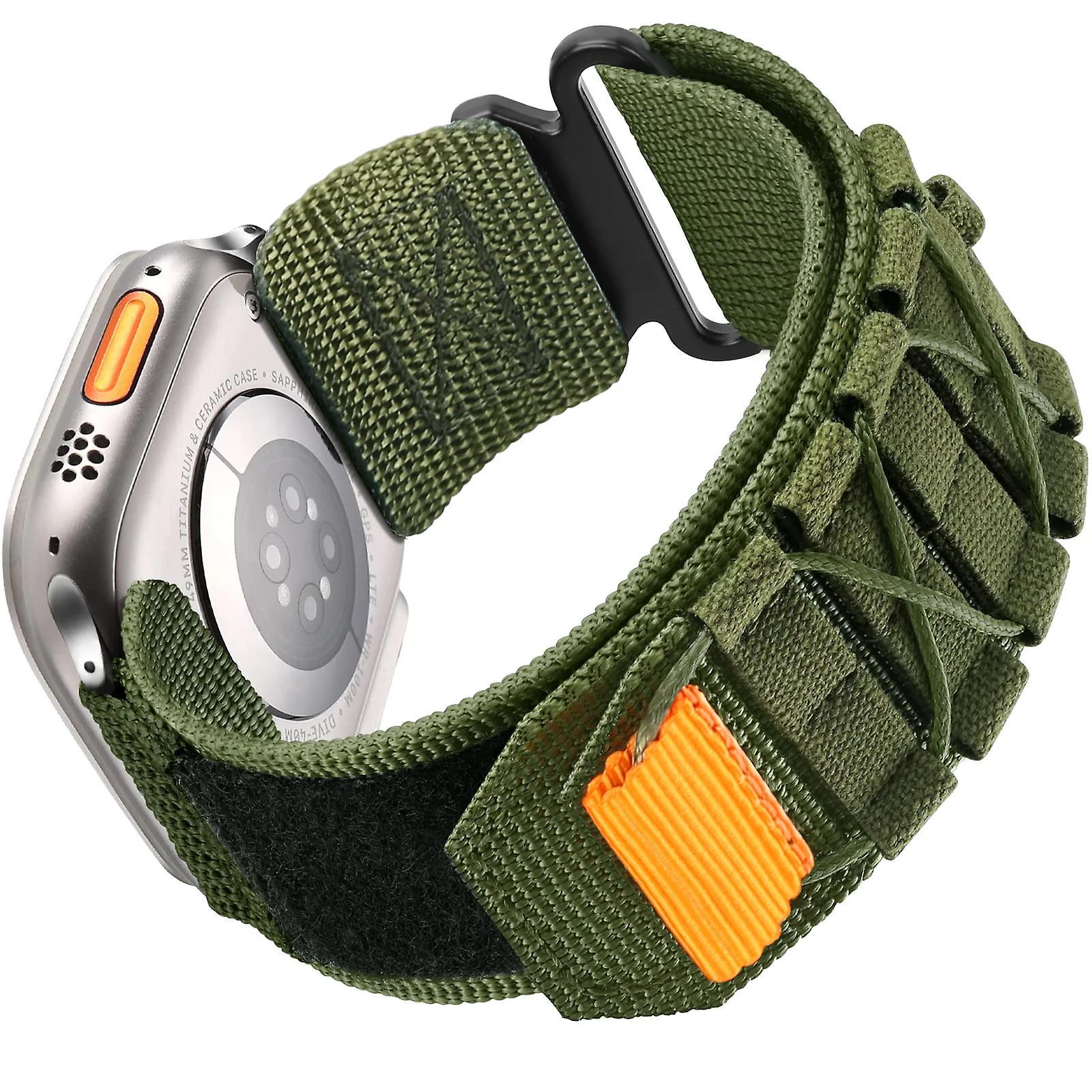 Apband Rugged Band For Apple Watch Ultra 2/ultra 49mm 45mm 41mm 42mm 38mm Outdoor Activity Men 44mm 40mm Iwatch Nylon Loop Wristband For Apple Watc...