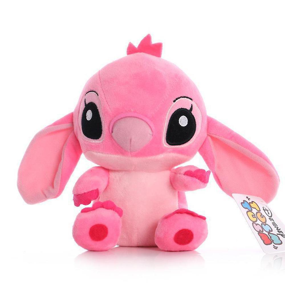 Bestdaily 2024 Disney Lilo & Stitch Plushie Toy 18cm Cute Cartoon Plush Doll Soft Stuffed Figures Toys Kids Gifts Pink