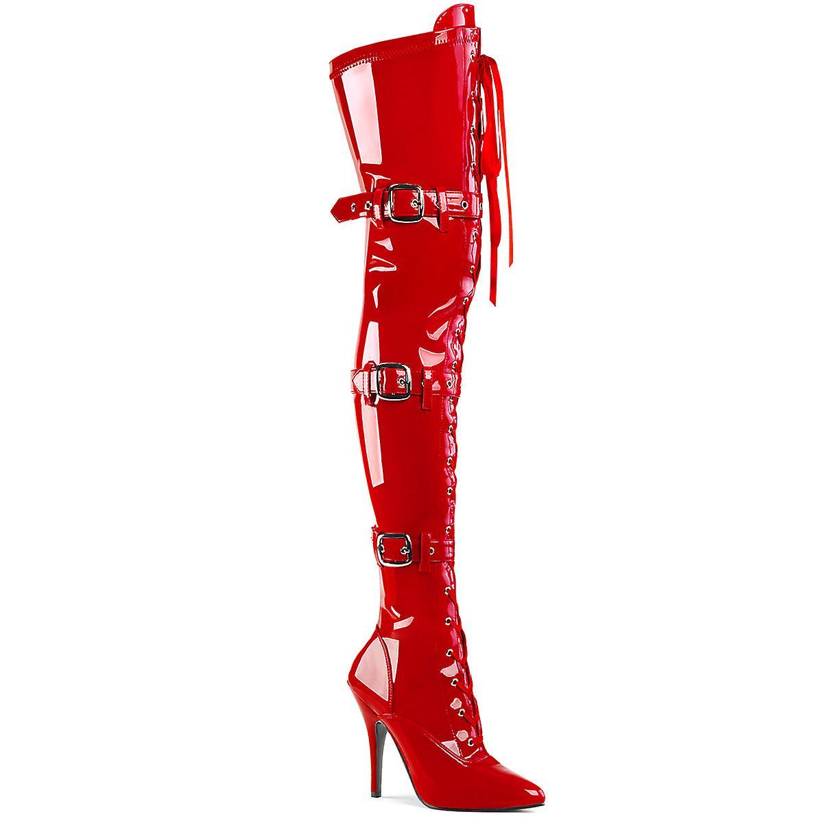 Pleaser womens boots seduce-3028 red str pat Uk 6/eu 39/us 9