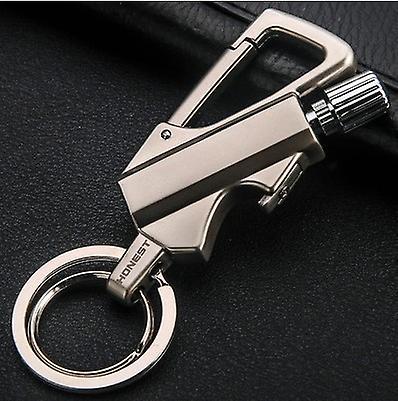 Kakanwo Multifunctional Match Kerosene Lighter Outdoor Waterproof Portable Bottle Opener Keychain Silver B