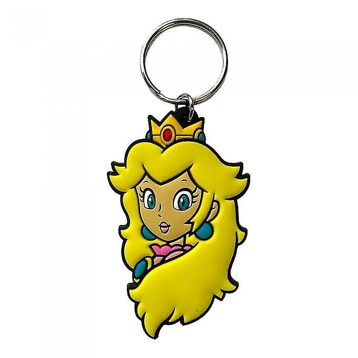 Super Mario PVC Princess Peach Keyring Yellow One Size