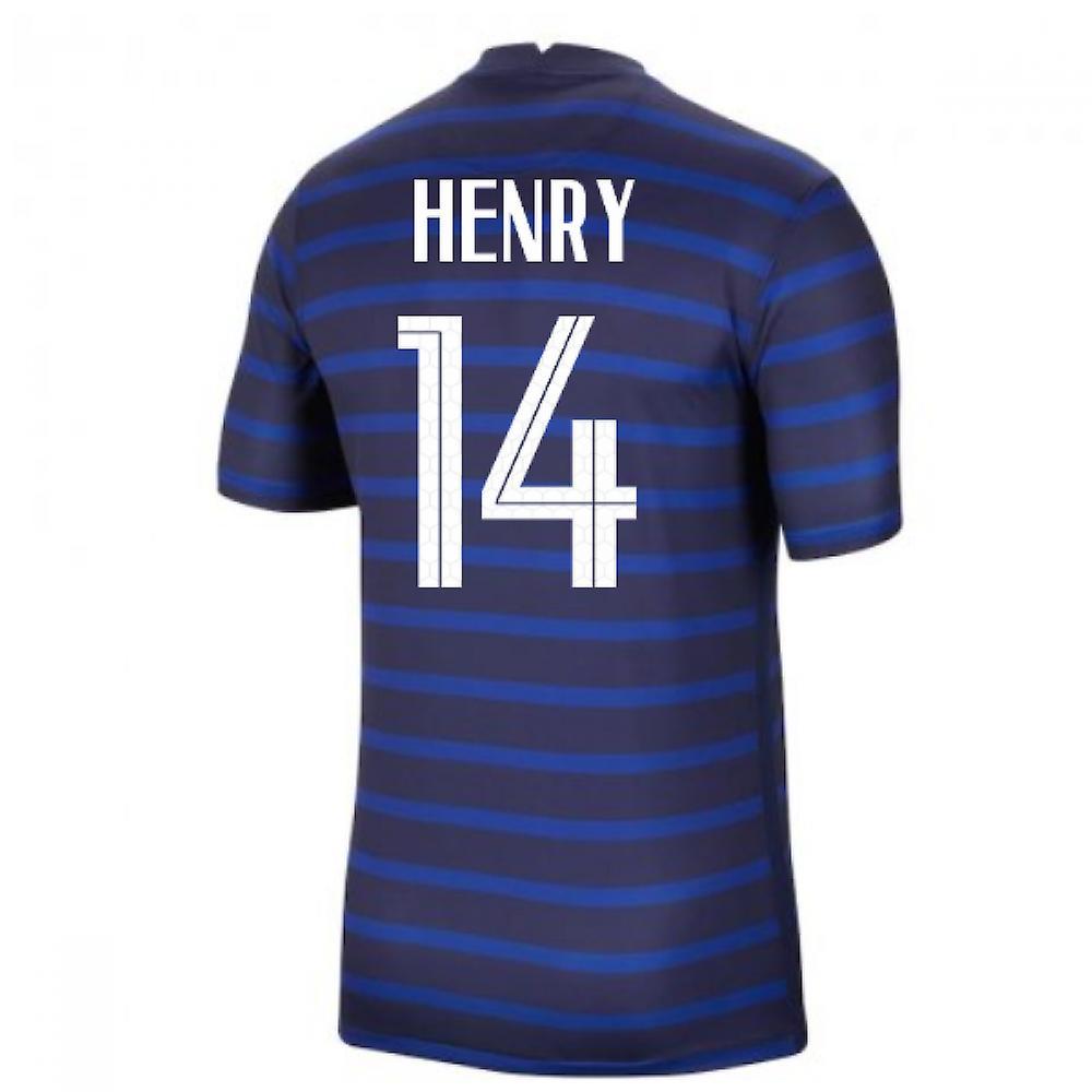 2020-2021 France Home Nike Football Shirt (HENRY 14) Navy Small 34-36 inch Chest (88/96cm)