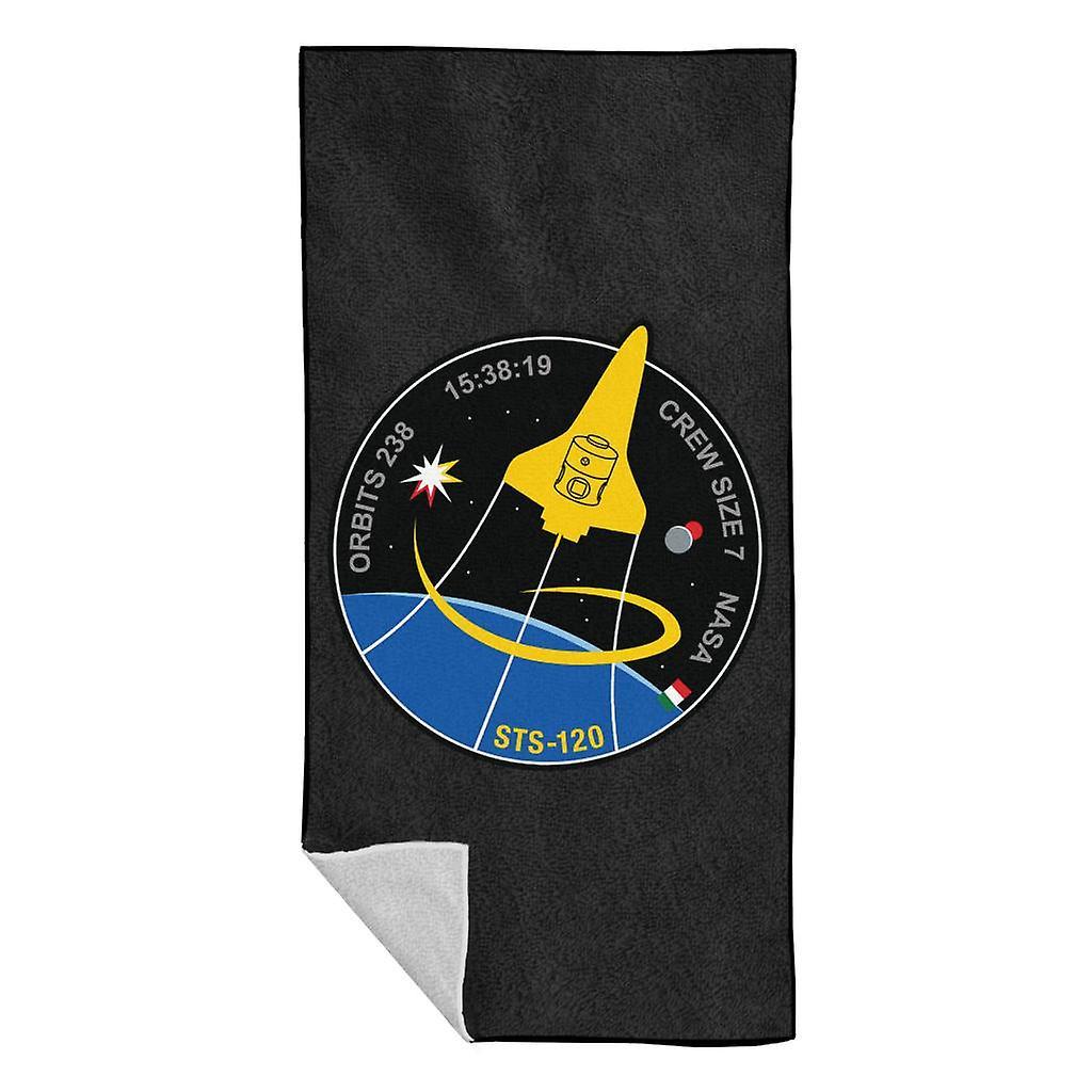 NASA STS 120 Shuttle Mission Imagery Patch Beach Towel Black 70 x 140cm