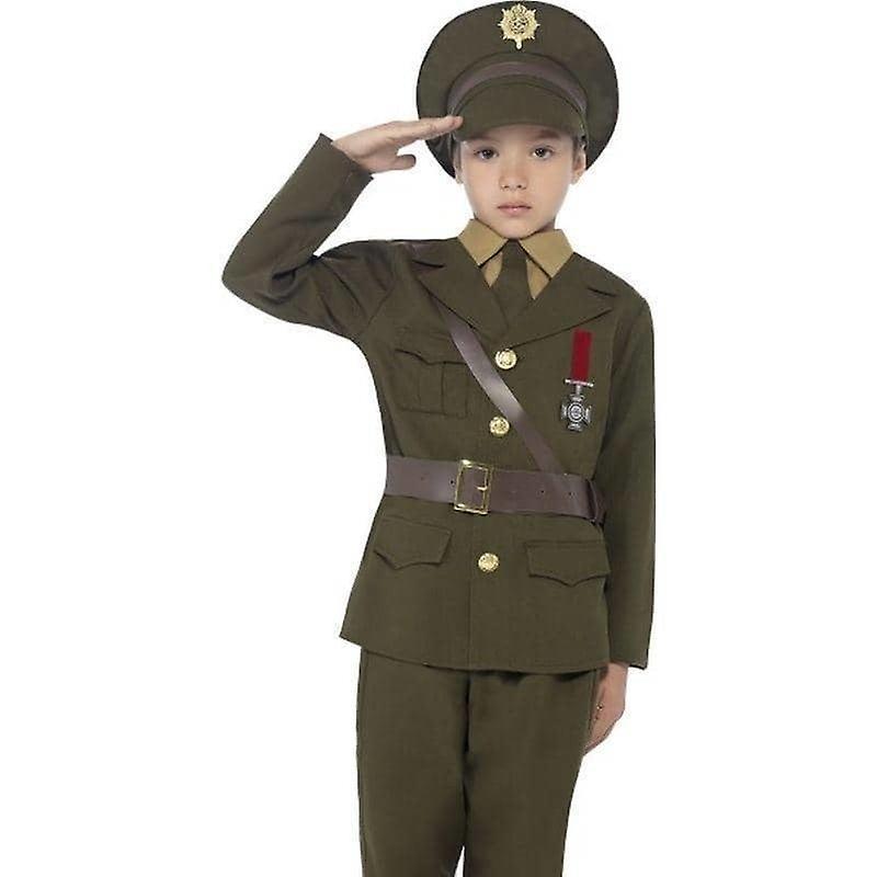 Smiffys Army Officer Costume Kids Green 27536l Medium