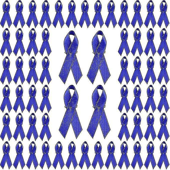 Yuheng 200pcs Ribbon With Safety Pins, Cancer Awareness Pins Ribbon Brooch For Party Event Supplies Clothing Decoration high quality Blue