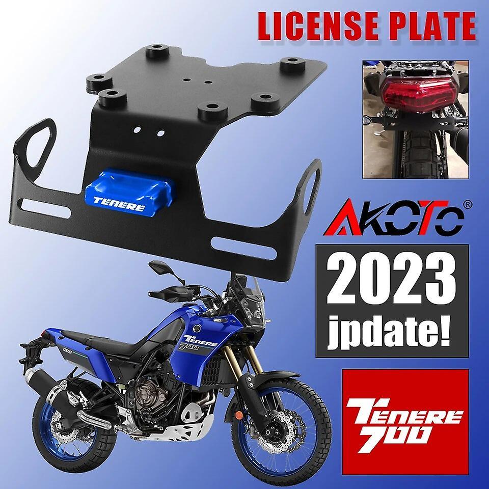 Scitoo License Plate Holder Bracket For YAMAHA Tenere 700 XTZ700/ RALLY T7 2019-2023 Motorcycle Tail Tidy Fender Eliminator LED Light Blue-TENERE C...