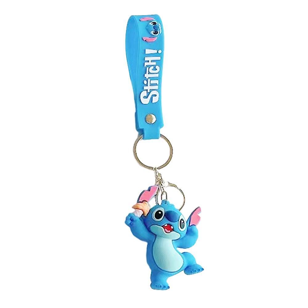 Manchalk Stitch Theme Figure Keychain Ornament Cute Cartoon Pendant Keyring Handbag Doll Decoration Gift F