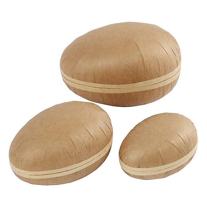 Creotime Cardboard eggs in two parts - 12 / 15 / 18 cm - 3 pieces Brown 12 x 18 x 12 cm