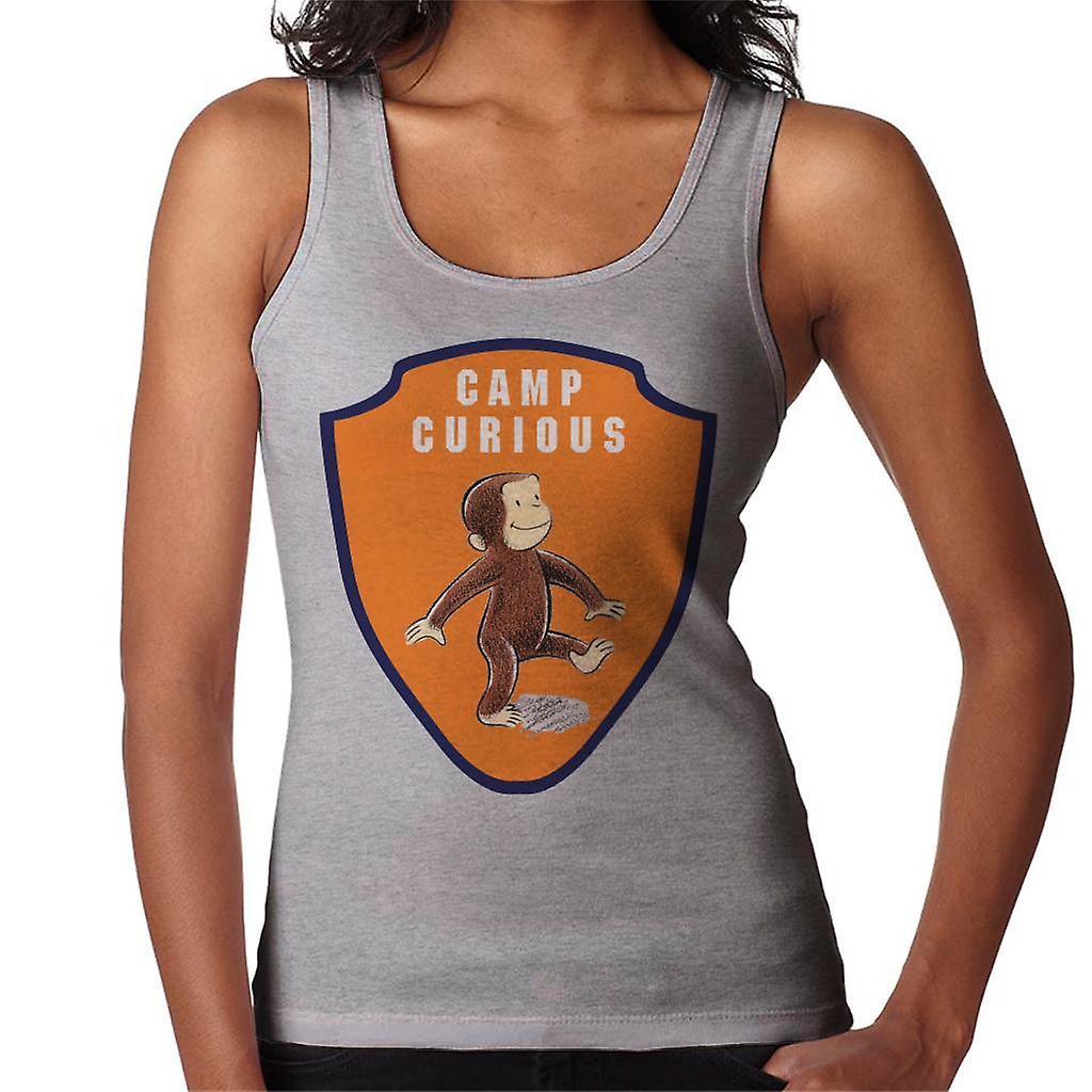 Curious George Camp Badge Women's Vest Heather Grey Large