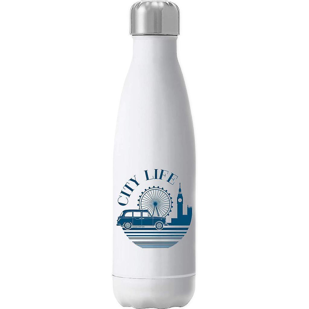 London Taxi Company City Life Insulated Stainless Steel Water Bottle White 500ml