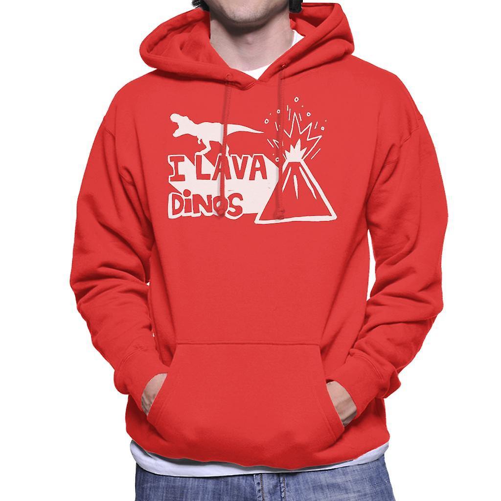 Jurassic Park Jurassic World Fallen Kingdom I Lava Dinos Men's Hooded Sweatshirt Red Medium