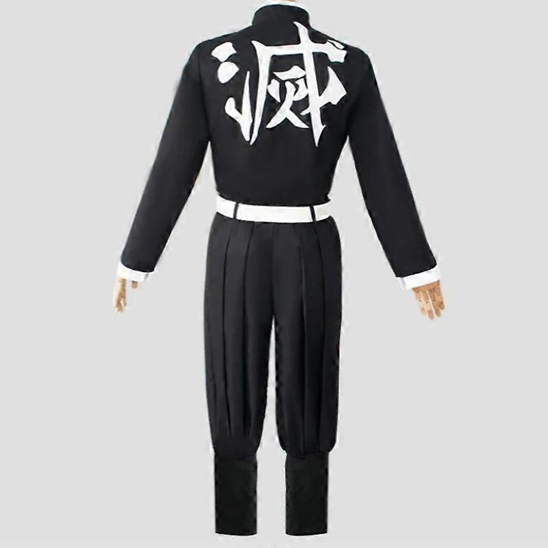 Hxetlv Demon Slayer Cosplay Costume Demon Slayer Corps Black Team Uniform Anime Kisatsutai Top Jacket Pants Set Halloween Clothes 120