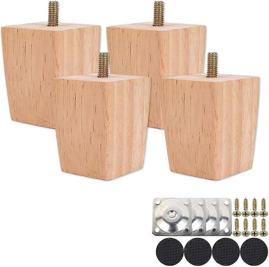 Denuotop Height Sofa Legs Wooden Furniture Legs,Set of 4 Wood Sofa Legs Solid Replacement Furniture Legs Armchair Cabinet Feet