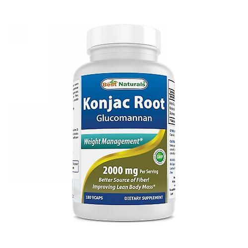 Best Naturals Konjac Root,2000 mg ,180 Caps (Pack of 1)