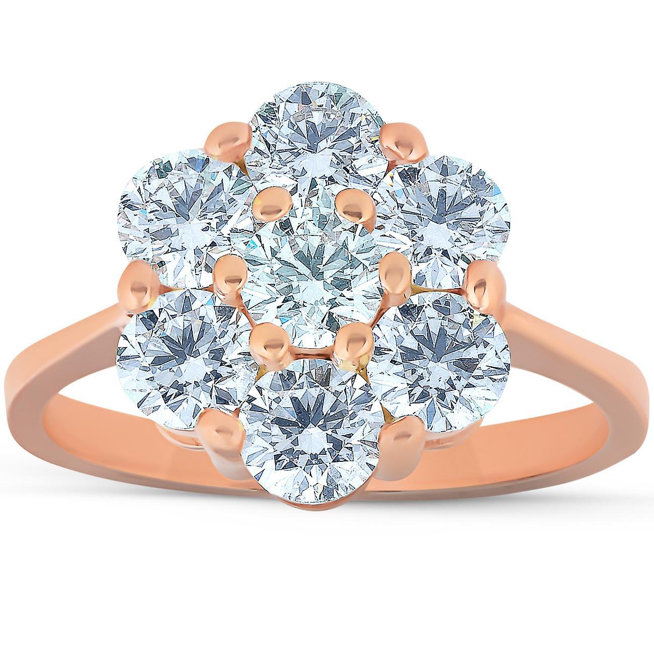 Pompeii3 2 Ct Diamond EX3 Lab Grown 14k Rose Gold Engagement Ring 4.5