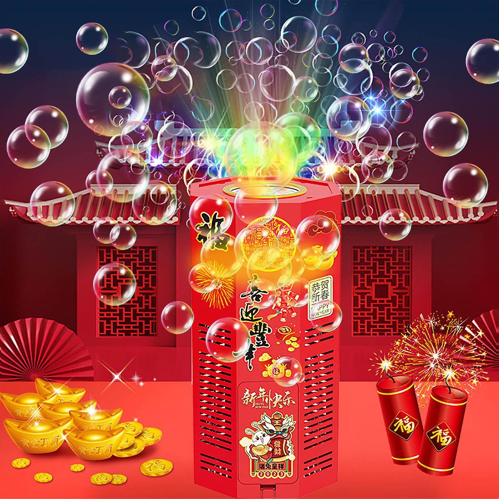 Baodan Portable Bubble Machine,Audiovisual Music Children's Toys New Year Toys Fully Automatic Bubble,Bubble Maker Machine 80ml