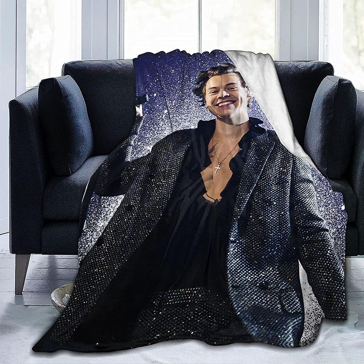 Kerota HarryStyles Blanket UltraSoft Micro Fleece Blanket Soft and Warm Digital Printed Blanket Flannel Throw Blanket Rapper Blanket 60x50in 150x125cm