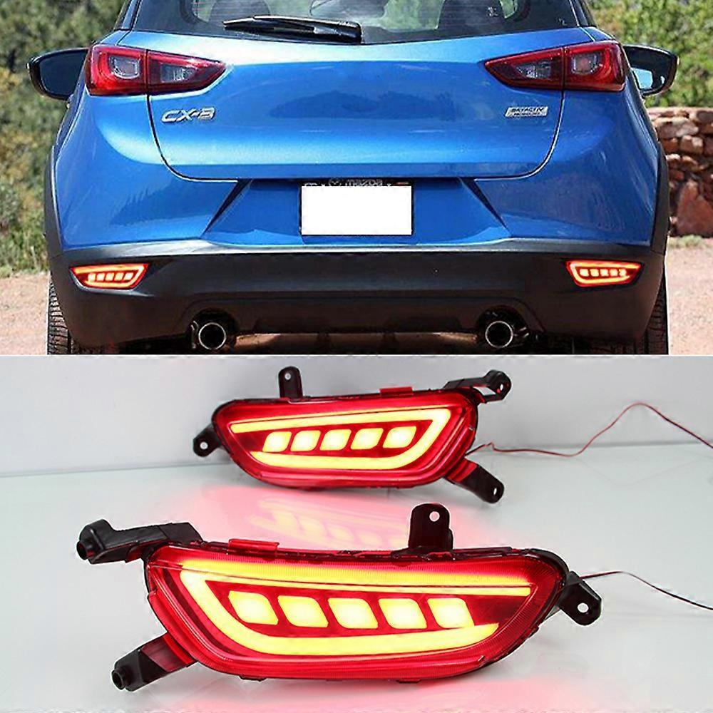 Transpeed 1Set Reflector For Mazda CX-3 CX3 2015 2016 2017 2018 2019 2020 Car LED Rear Fog Lamp Bumper Light Brake Light Turn Signal Light 3 Functions