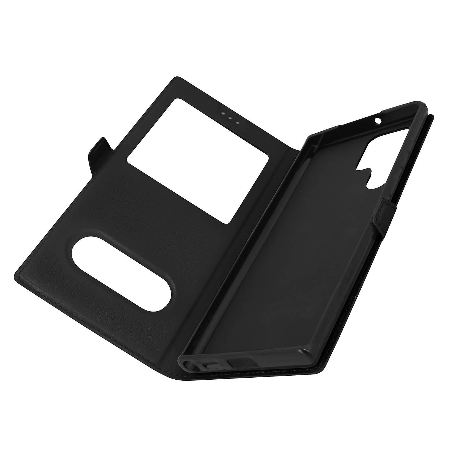 Avizar Galaxy S22 Ultra Case Dual Window Video Stand Black