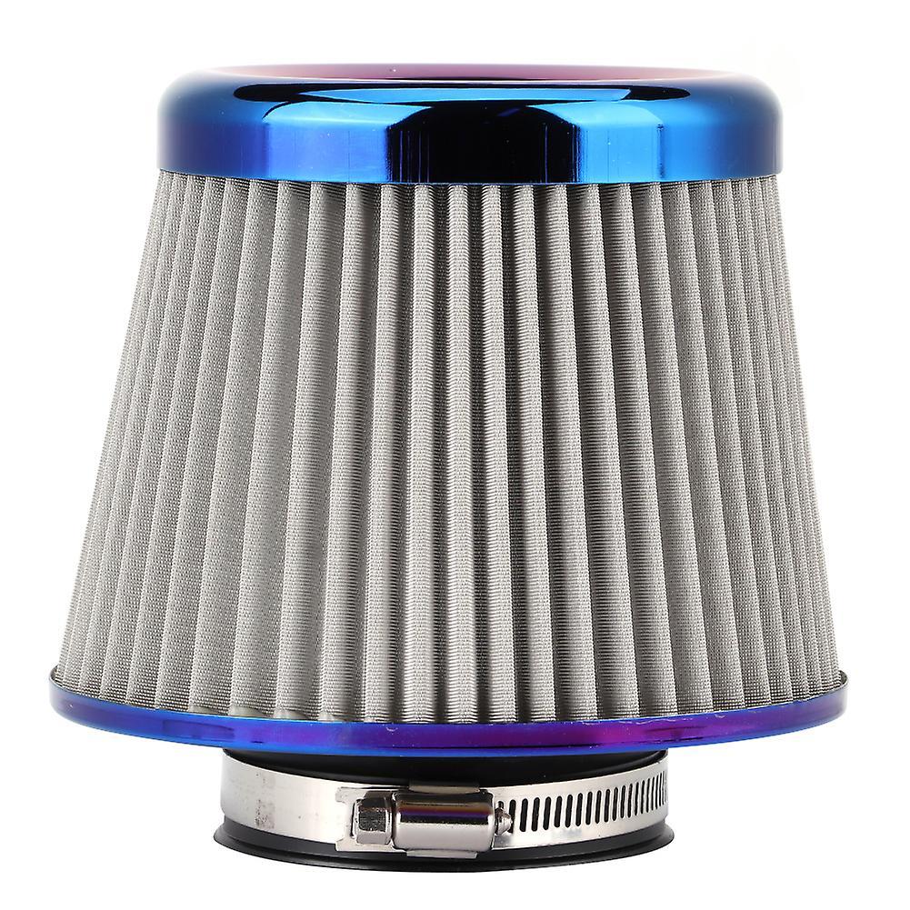 High Flow Air Filter High Flow Universal Car Air Intake Filter Cleaner Stainless Steel 78mm/3.1in