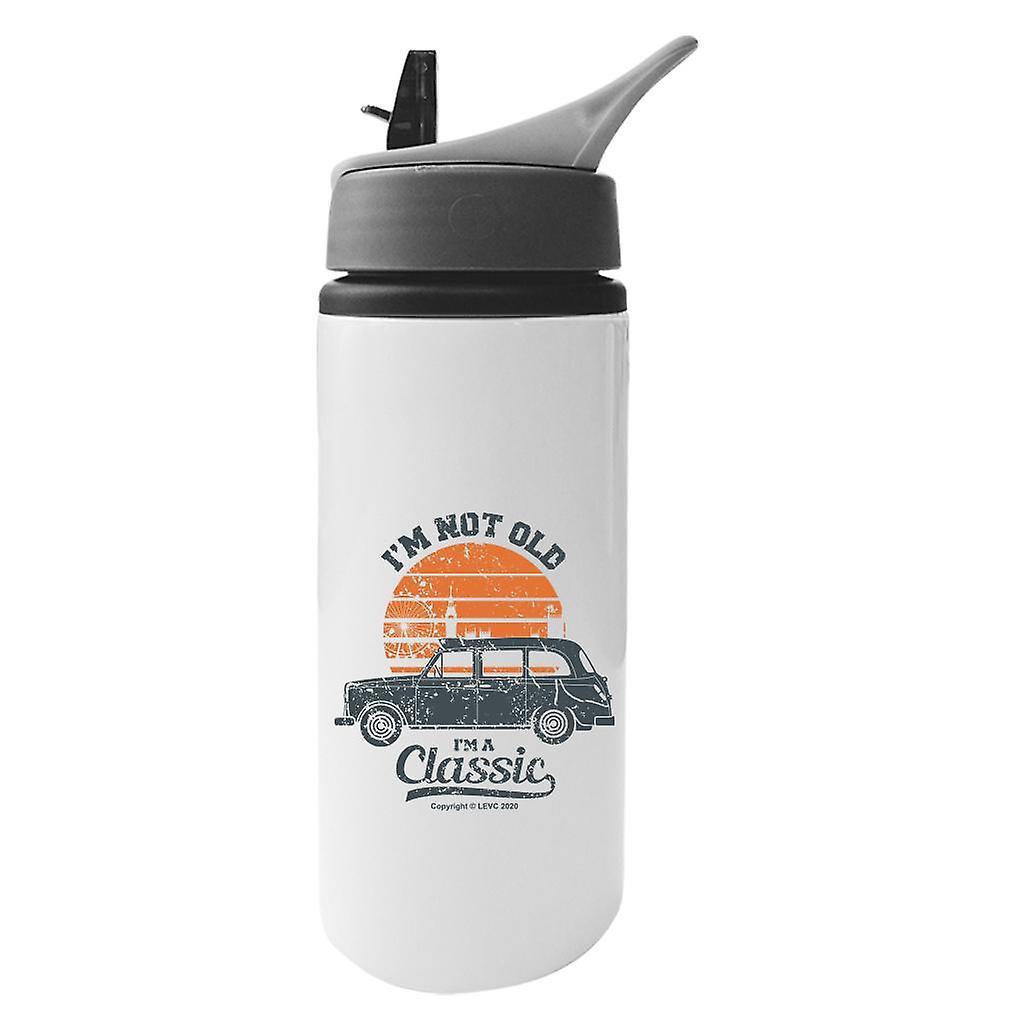 London Taxi Company TX4 Im Not Old Im A Classic Aluminium Water Bottle With Straw White 625ml