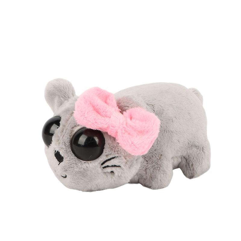 Yamaler Sad Hamster Plush Toy Musical Bowknot Hamster Plushie Stuffed Animal Doll Home Office Bedroom Decoration Kids Adults Meme Fans Christmas Gi...