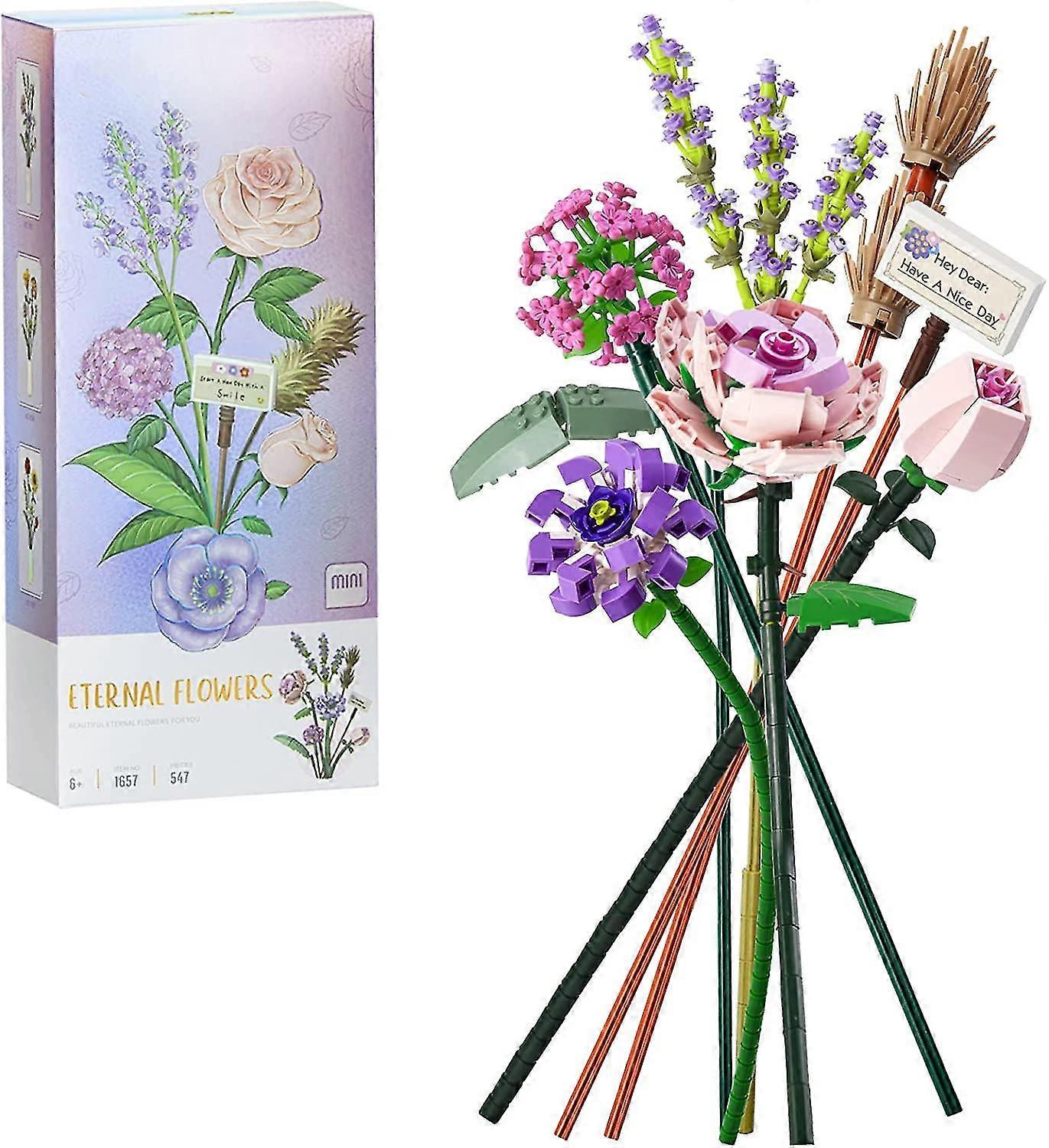 Zhiyi Mini Bricks Flower Bouquet Building Kit, Creative Diy Home Dcor Mini Particle Botanical Collection Building Toy For Adults, Not Compatible Wi...