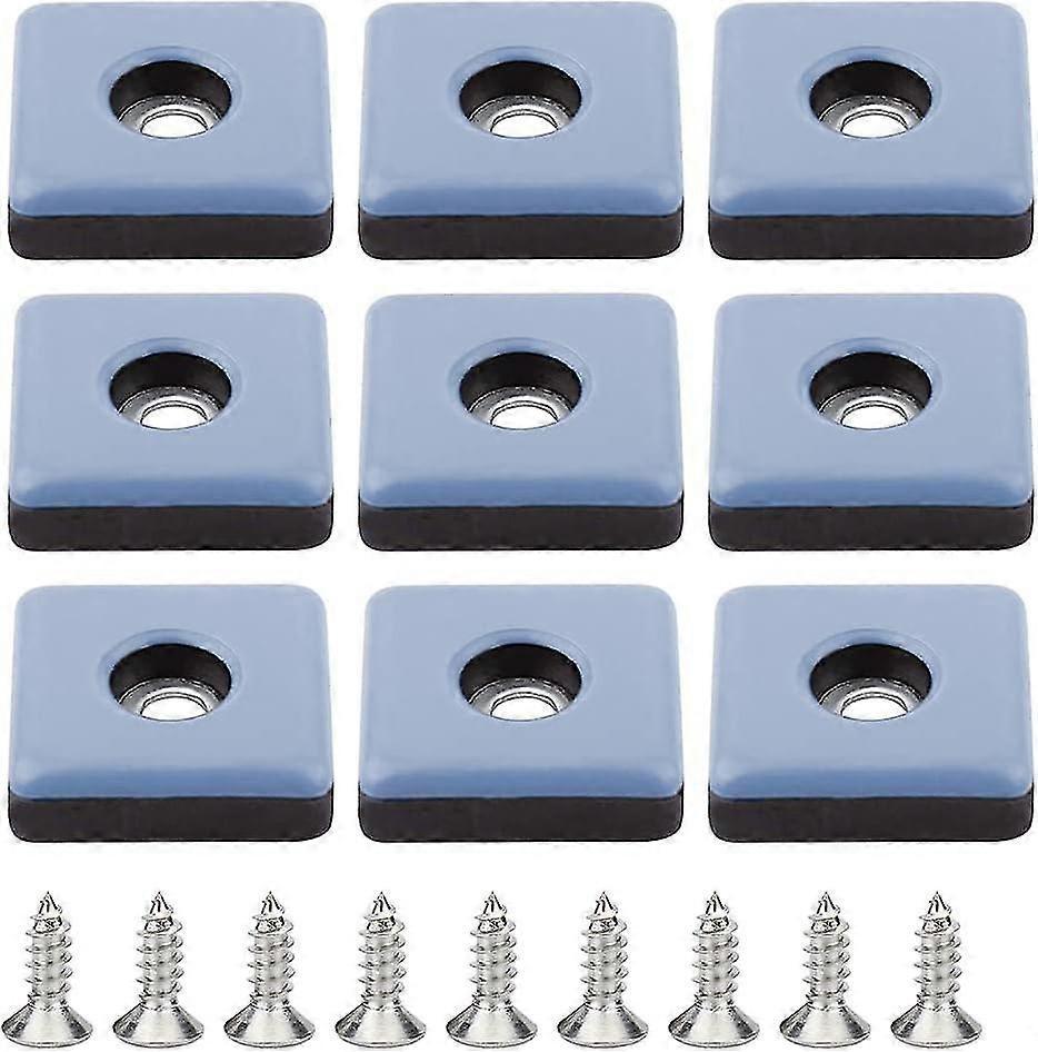 Zhenv 24 Pieces Teflon Furniture Glides 25mm Chair Leg with Screws PTFE Teflon Glides Buffer Chair Glider Pad Square Screw-in Chair Leg for Office ...