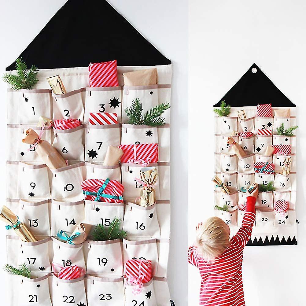 Tianzun Christmas Advent Calendar, Fabric Christmas Advent Calendars To Fill,advent Hanging Calendar Christmas Countdown Cloth With 24 Pockets