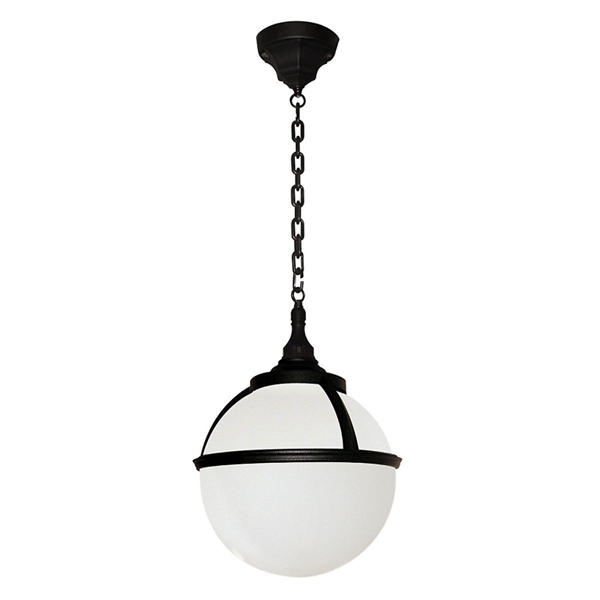 Glenbeigh 1 Light Outdoor Globe Ceiling Chain Lantern Black IP44 E27