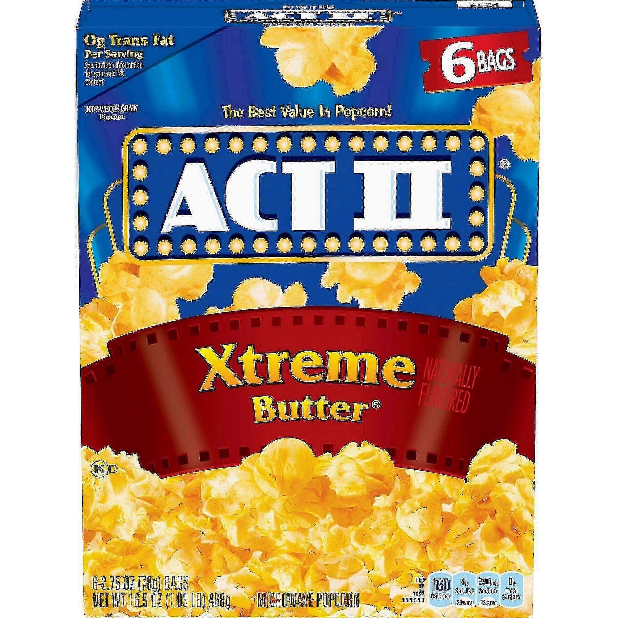 Act Ii Extreme Butter Microwave Popcorn, 16.5 Oz