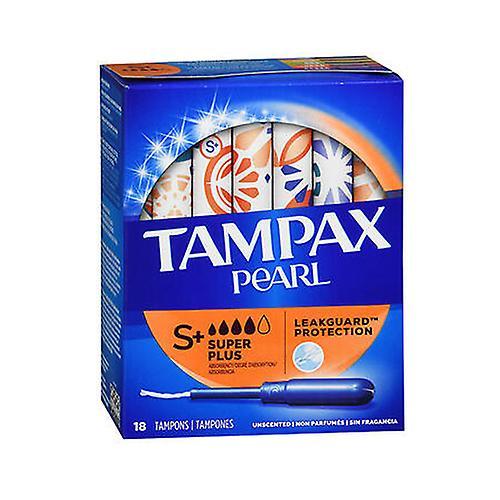 Tampax Pearl Plastic Super Plus Tampons, Unscented 18 each (Pack of 1)