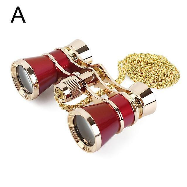 Telescopes Opera Glasses Binoculars Metal Body With Chain/handle Theater Telescope Women Girls Optical Design Gift Retro Binoculars red