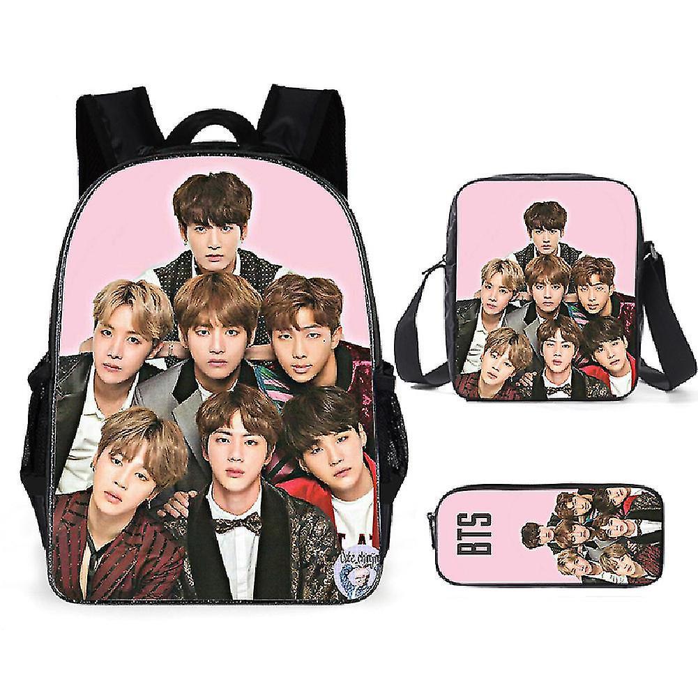 Cryin Bts Youth Group Backpack Large Capacity Student Schoolbag 3d Digital Color Printing Oxford Cloth Backpack