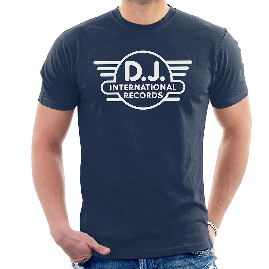 DJ International Classic Logo Men's T-Shirt Navy Blue Medium