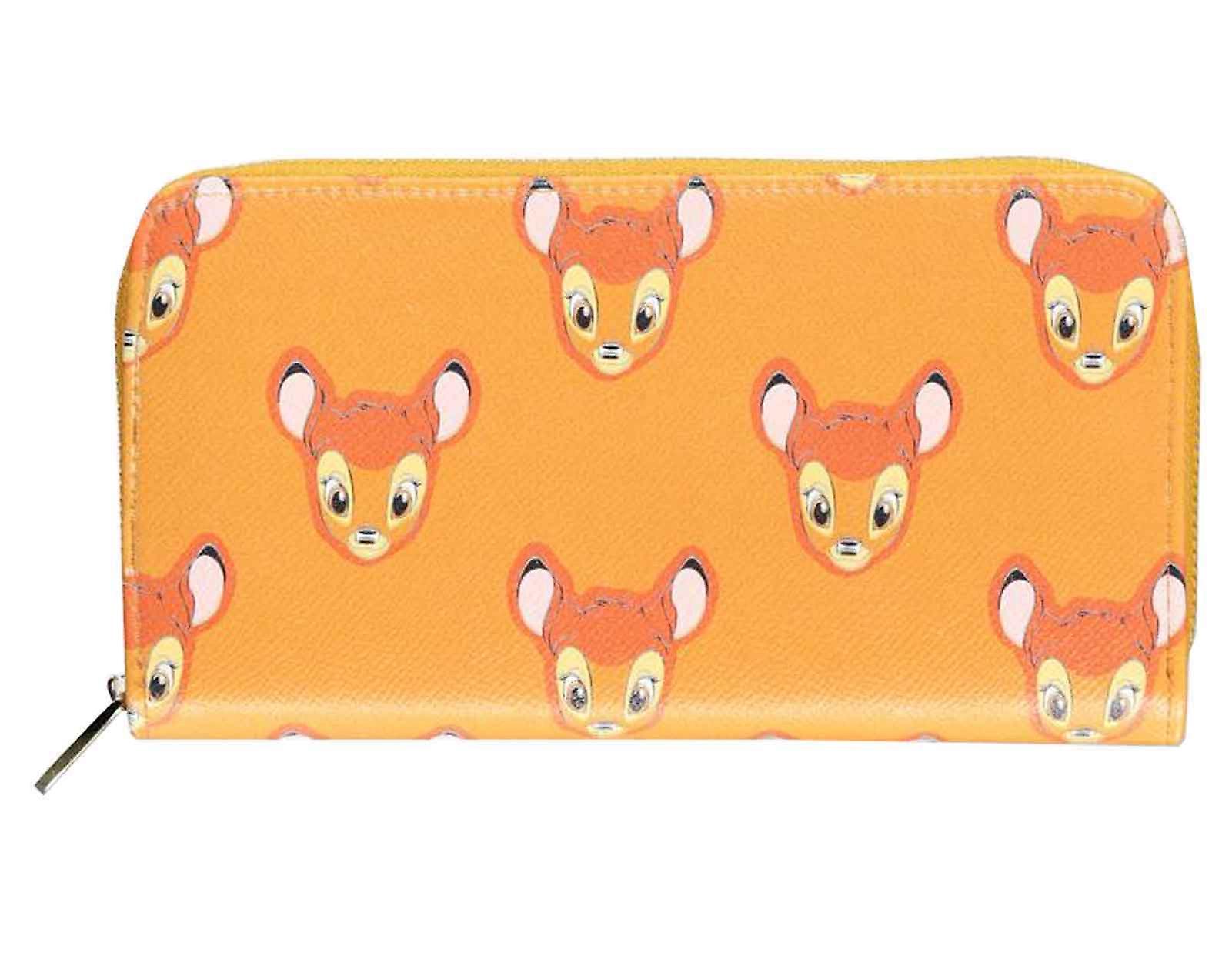 Bambi Purse All Over Print new Official Disney Brown Zip Around One Size