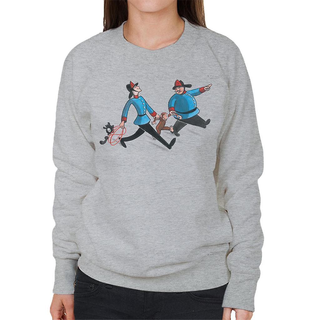 Curious George Fire Department Women's Sweatshirt Heather Grey XX-Large