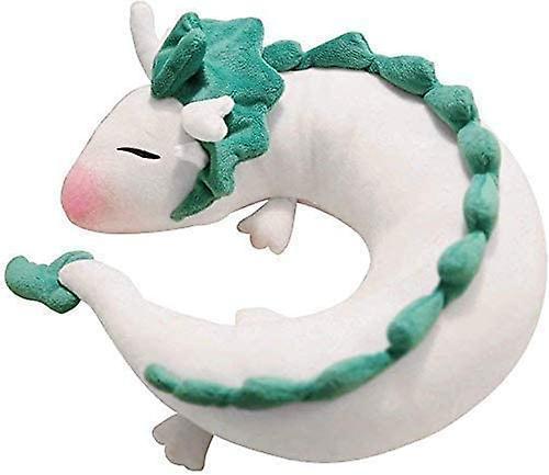 Heytea Soft Plush Dragon Stuffed Doll Anime Cute White Dragon Neck Pillow U-Shaped Travel Pillow- Doll Plush Toy Haku Dragon Neck Pillow