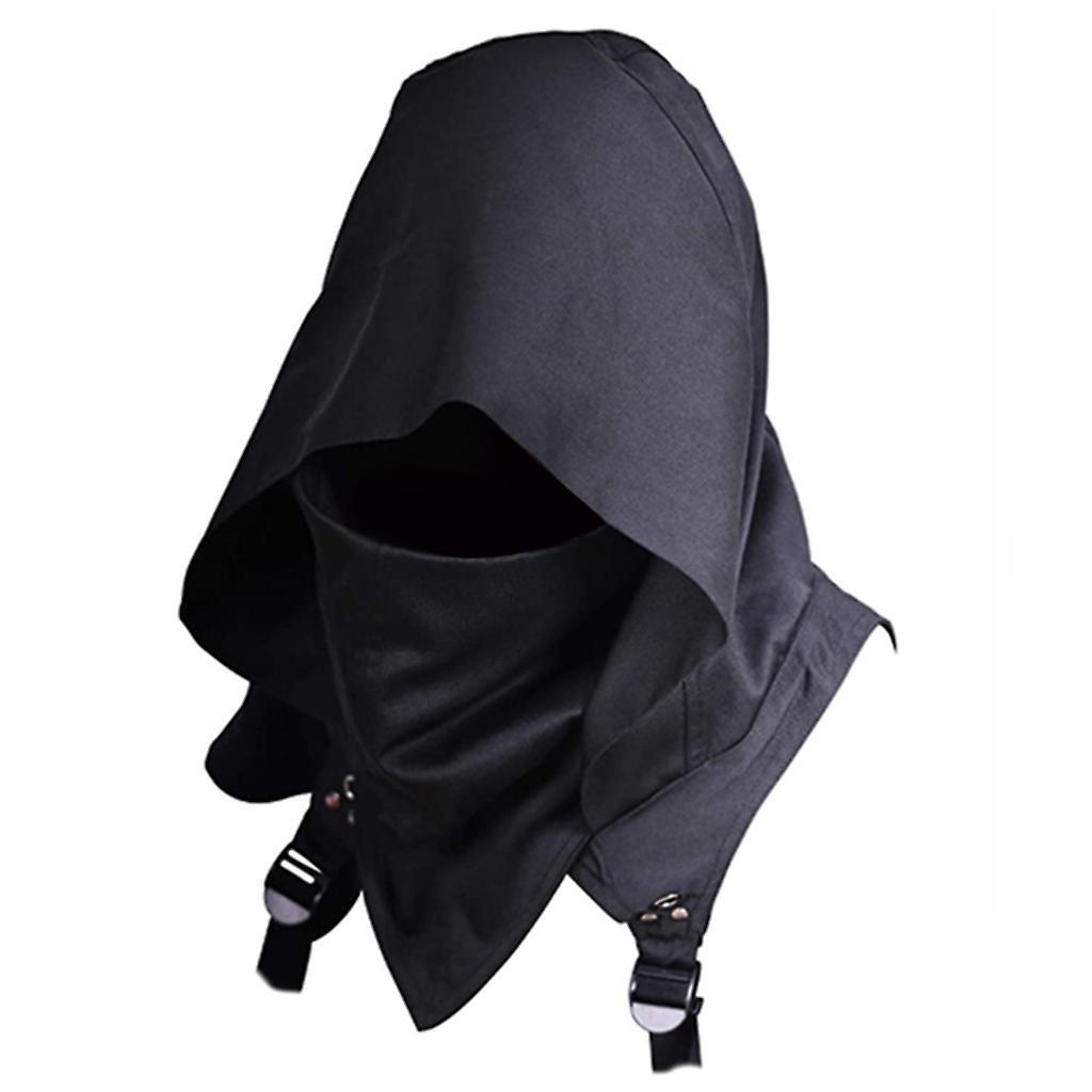 Unbrand Rogue Cowl Medieval Hooded Hat Rogue Knight Cosplay Rogue Role Playing Black