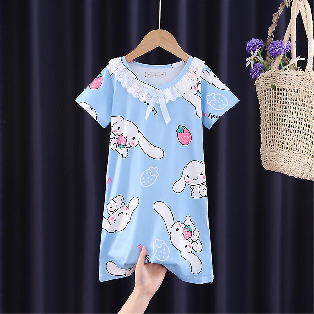 Bestdaily Hello Kitty Kuromi Melody Cinnamoroll Kids Girls Sanrio Cartoon Sleepwear Dress Nightwear Pyjamas PJs Nightdress Age 4-12Years 9-12 Years