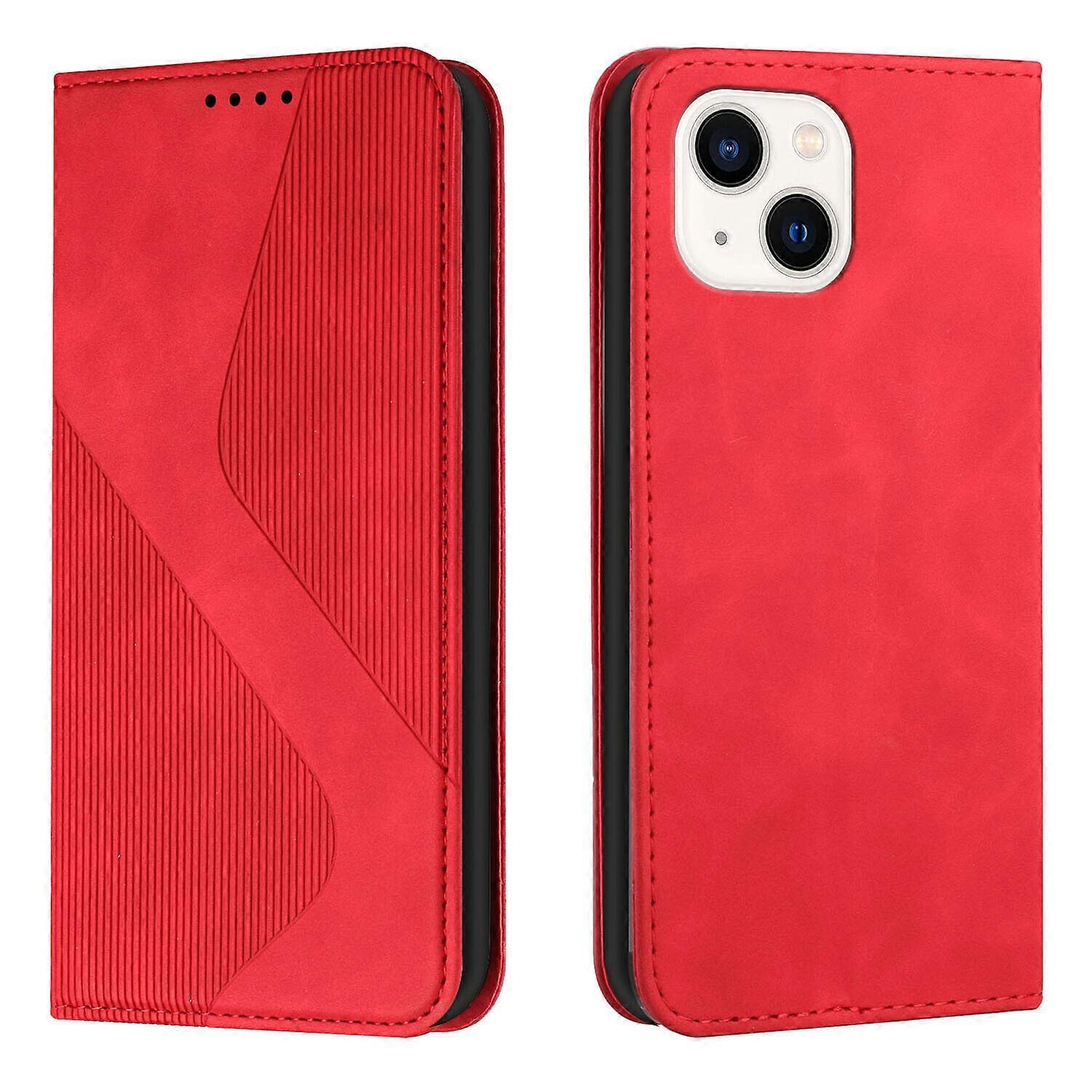 Foxdock Compatible with iPhone 15 Case PU Leather Wallet Magnetic Closure Flip Folio Cover with Card Slots Red