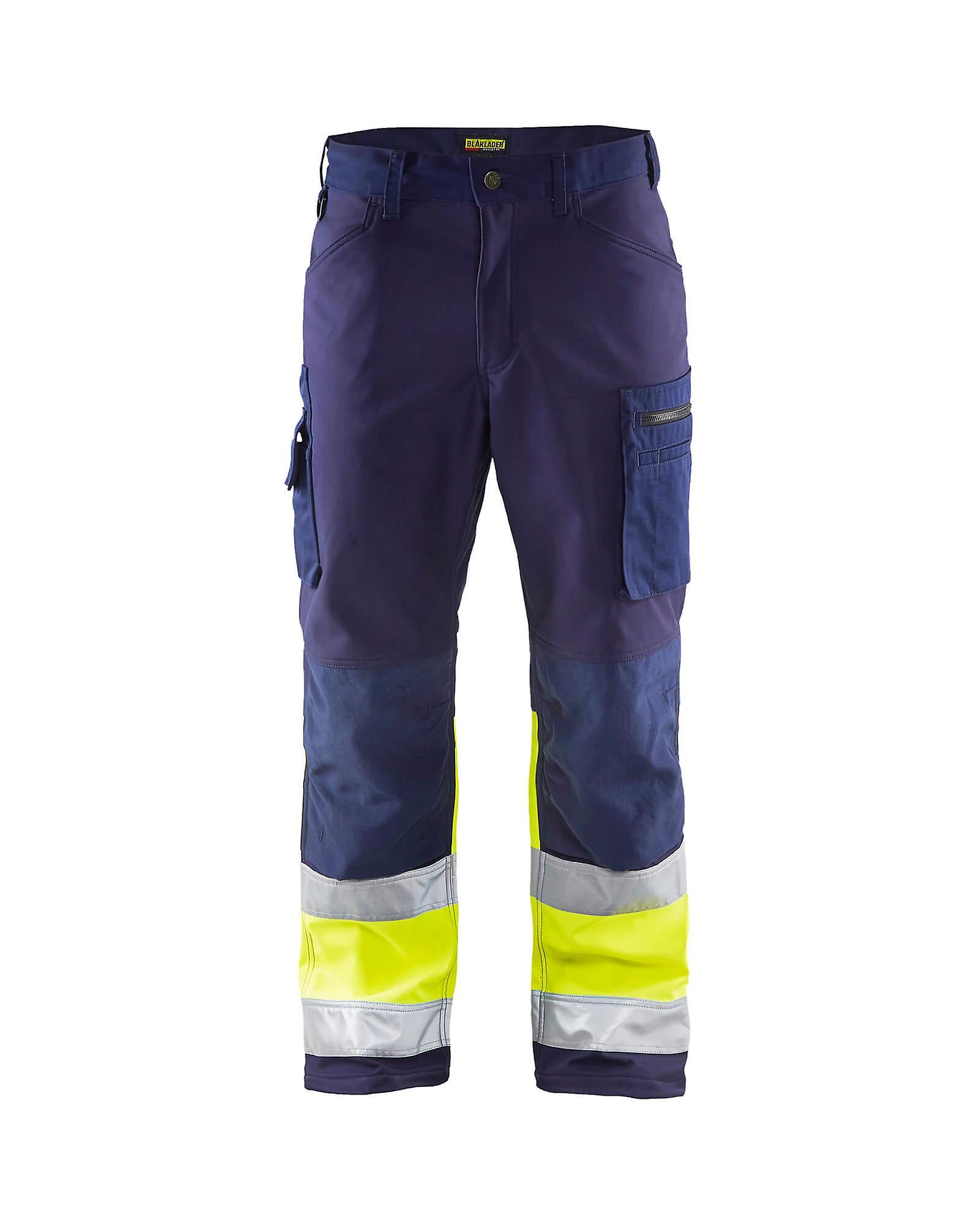 Blaklader 1562 hi-vis softshell trousers - mens (15622517) Navy blue/yellow