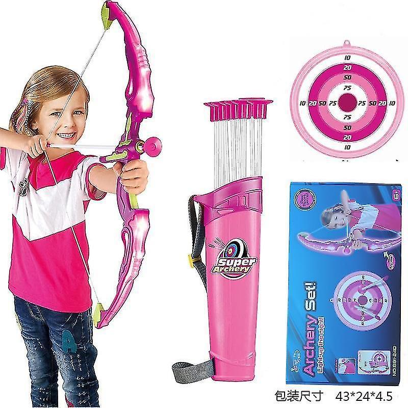 Xiersen Dolowee Bow And Arrow For Kids Toys With Lights -archery Set Includes Bow+3 Arrows+target+arrow Barrel