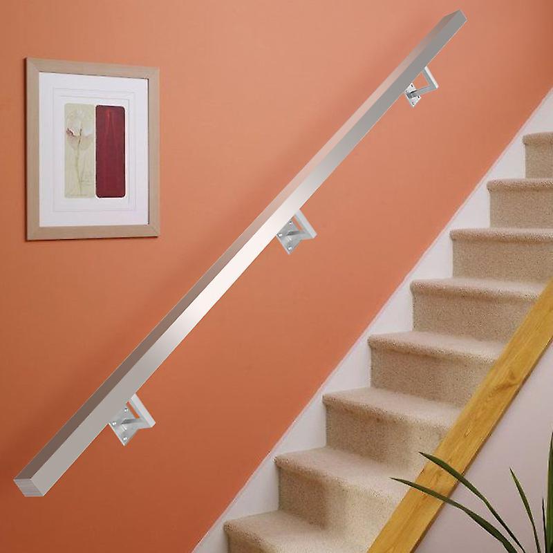 Living And Home Square Brushed Stainless Steel Stair Handrail 3.5m