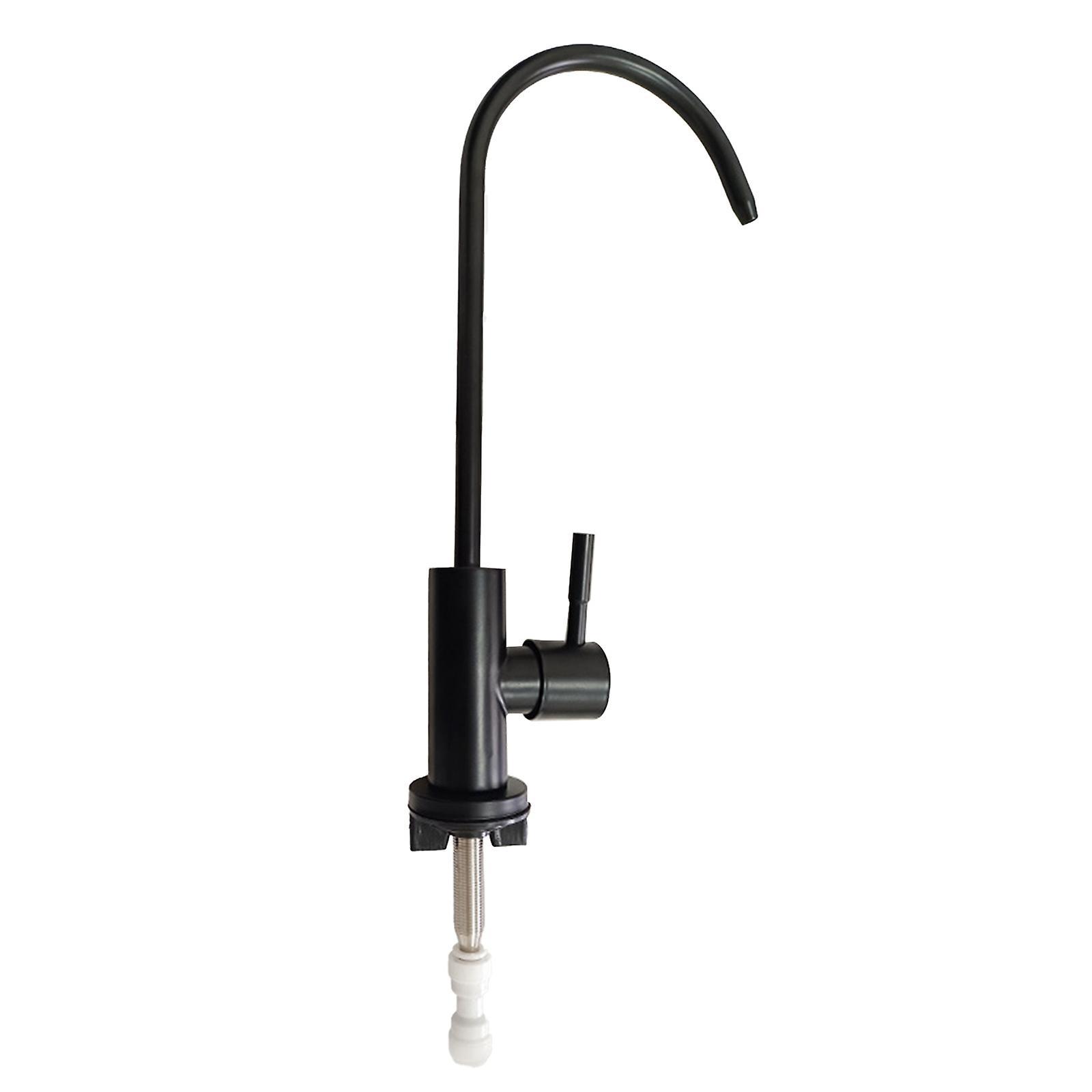 Niutuo Gooseneck Water Purifier Faucet Tap Reverse Osmosis Drinking Water Filter Faucet Stainless Steel G1/2 & G1/4 options Black G1-2