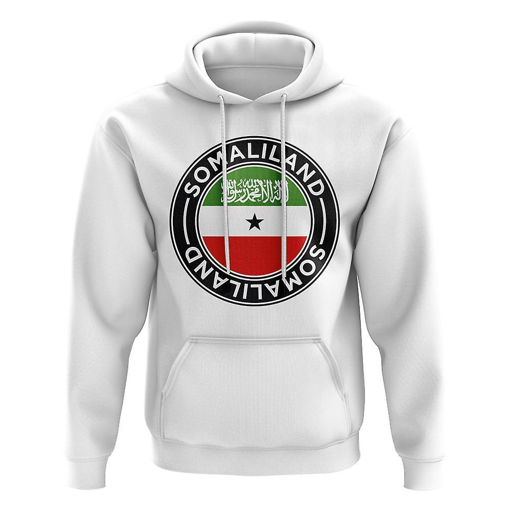 UKSoccerShop Somaliland Football Badge Hoodie (White) XXLW